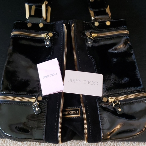 - π Jimmy Choo Black Mona Patent Bag π - Picture 6 of 11